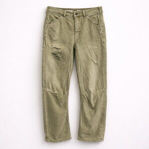 Pilcro The Bow Boyfriend Olive Distressed Jeans Size 27